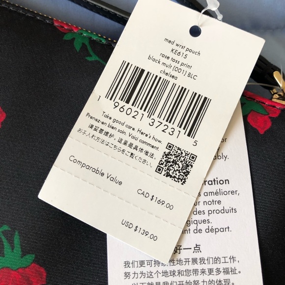 Kate Spade Rose Toss Chelsea Wristlet NWT - Picture 4 of 8